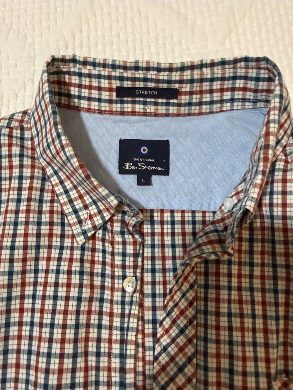 Ben Sherman Plaid Button-Down Shirt - Red, Blue & White